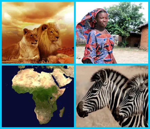 Afrika Rätsel für Senioren- 4 Bilder ein Wort