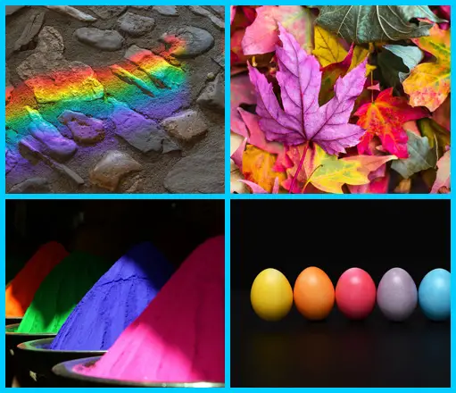 Farben Rätsel für Senioren- 4 Bilder ein Wort