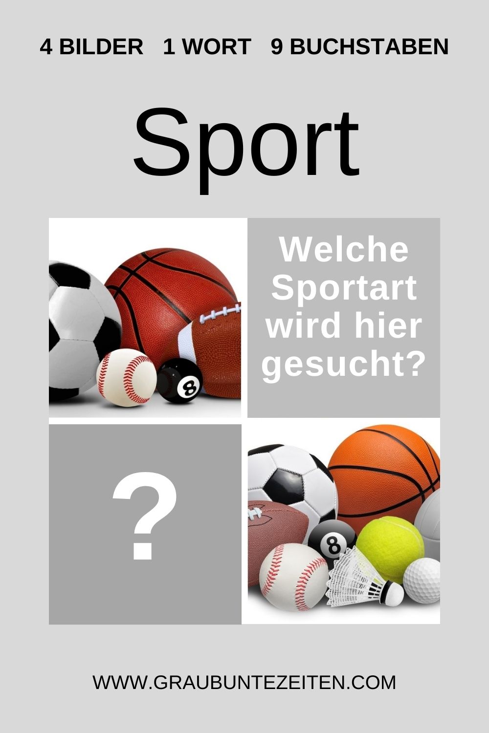 Vier Bilder Ein Wort 9 Buchstaben 4 Bilder 1 Wort 9 Buchstaben (Sport) kostenlos spielen - Grau-Bunte-Zeiten