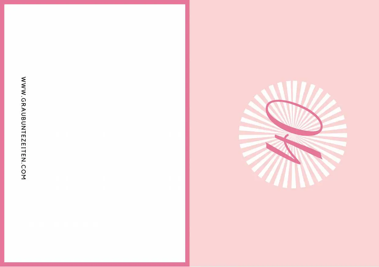 Auf dieser Einladungskarte ist eine rosa 40 auf einem weißen Kreis zu sehen.