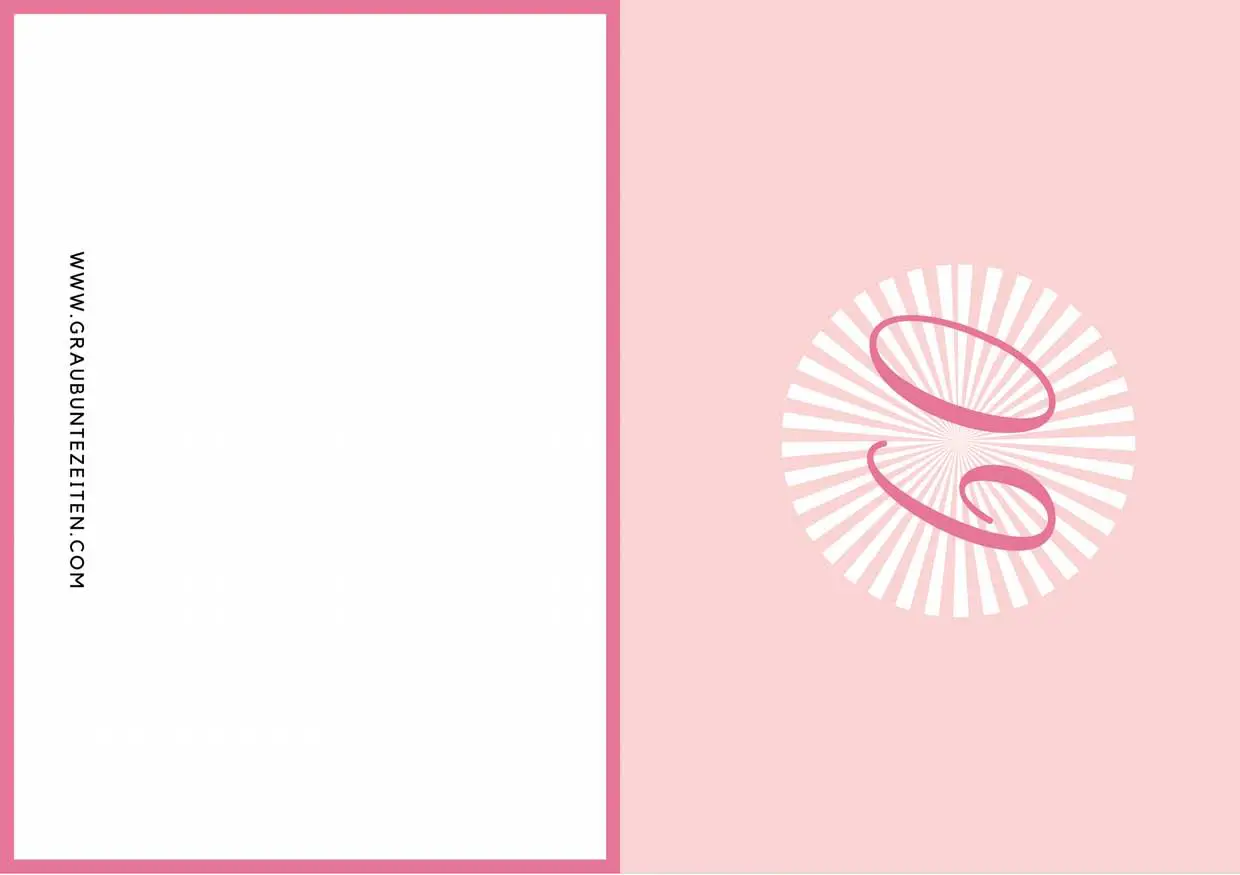 Auf dieser Einladungskarte ist eine rosa 60 auf einem weißen Kreis zu sehen. Der Hintergrund ist rosa.
