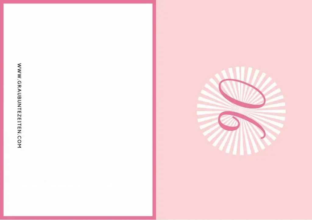 Auf dieser Einladungskarte ist eine rosa 90 auf einem weißen Kreis zu sehen. Der Hintergrund ist rosa.