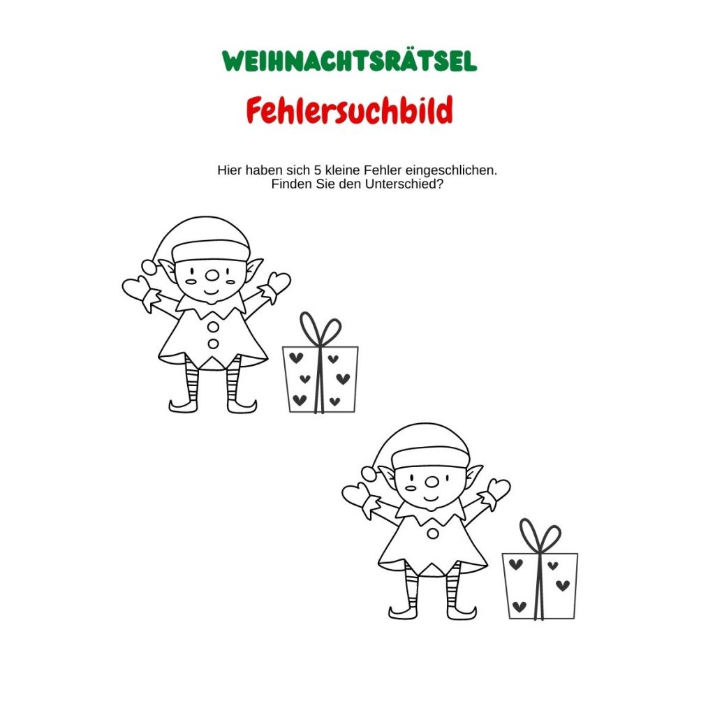 Weihnachtsr Tsel F R Senioren Fehlersuchbilder Grau Bunte Zeiten