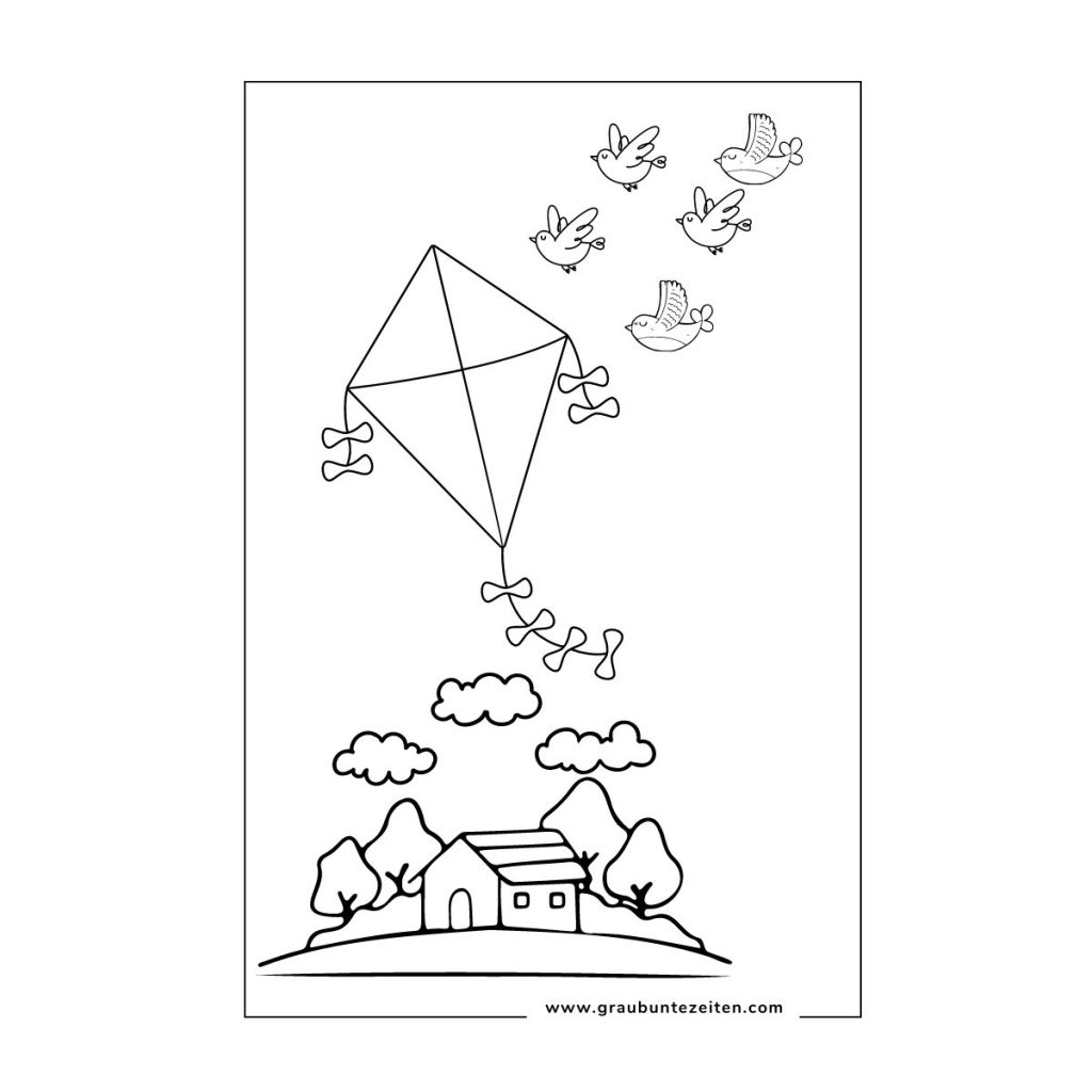  Ausmalbilder Herbst Drachen - Grau-Bunte-Zeiten Motiv 