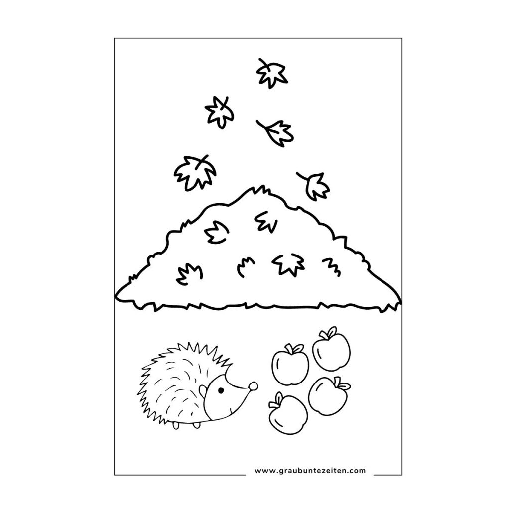 ausmalbilder herbst igel
